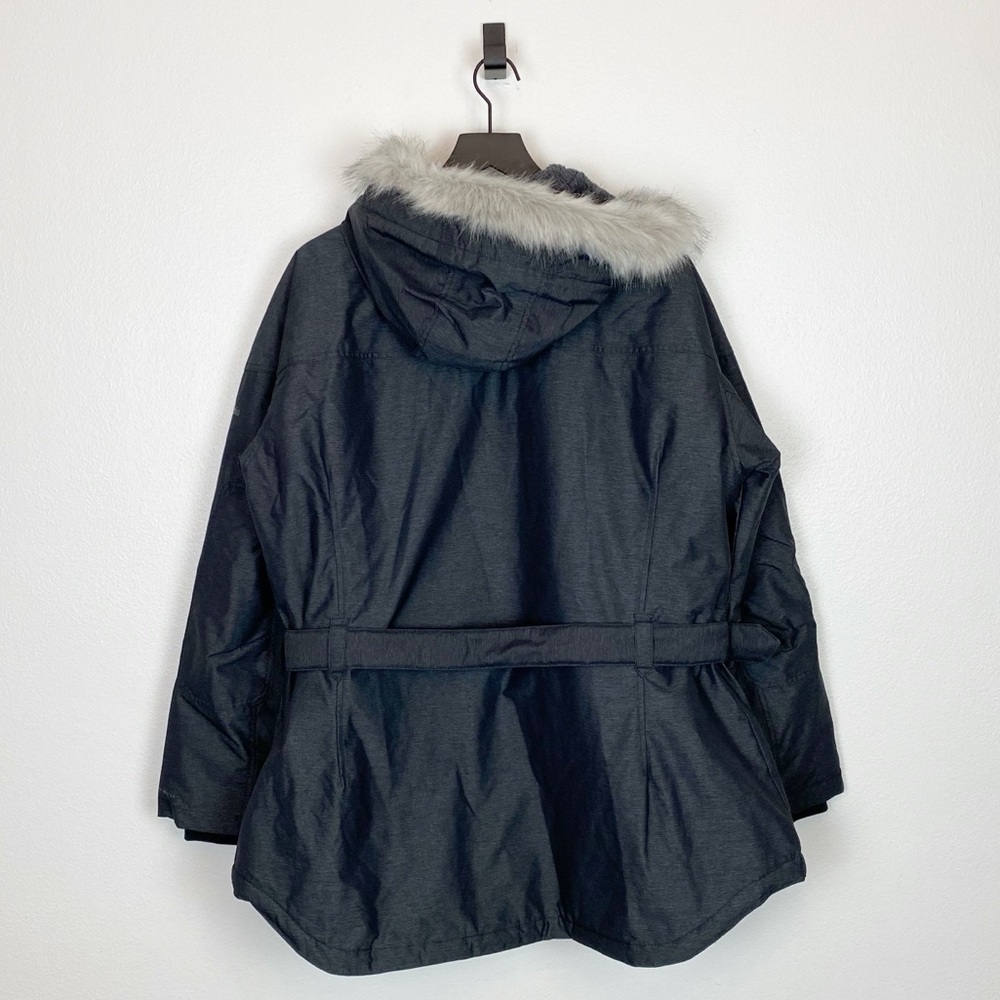 Columbia Carson Pass II Charcoal Black OmniTech Belted Winter Coat - Picture 6 of 9